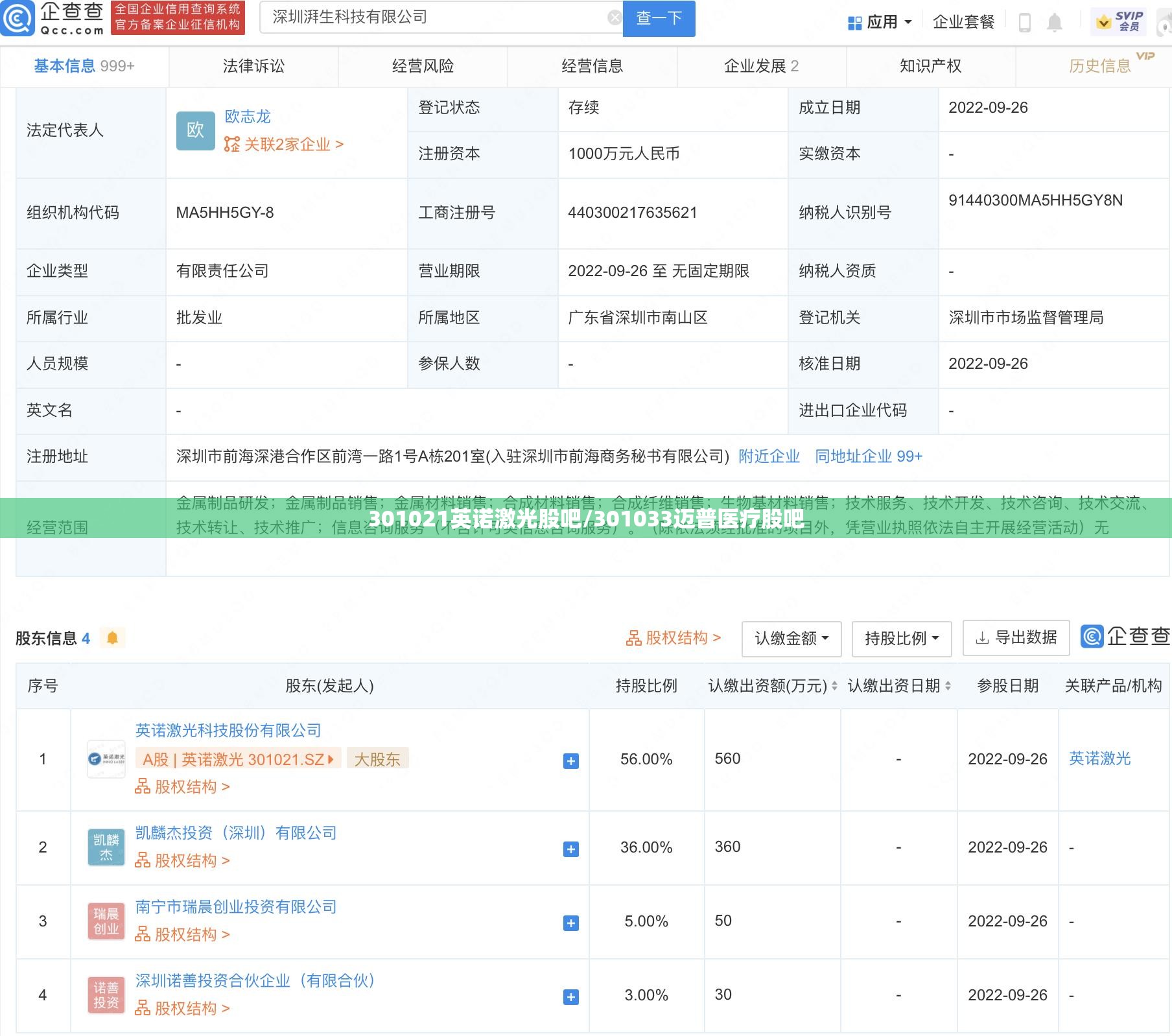 301021英诺激光股吧/301033迈普医疗股吧