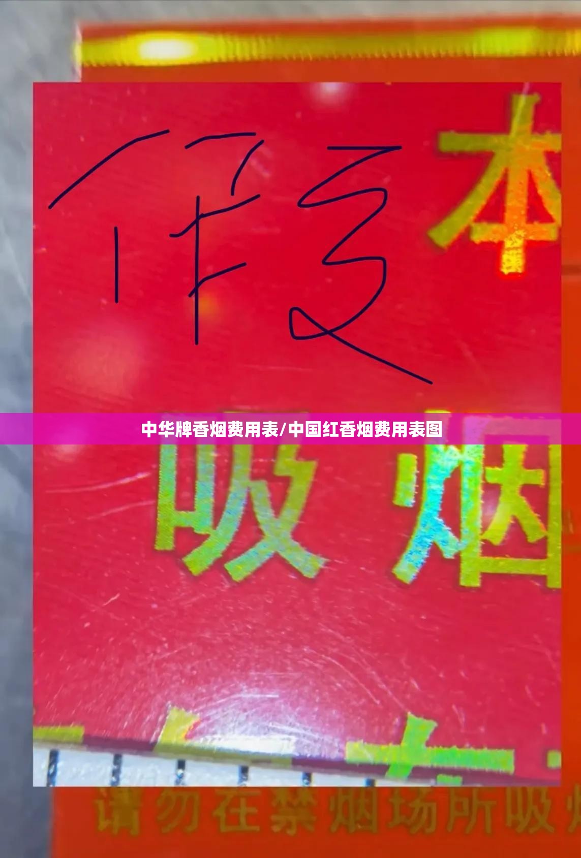 中华牌香烟费用表/中国红香烟费用表图