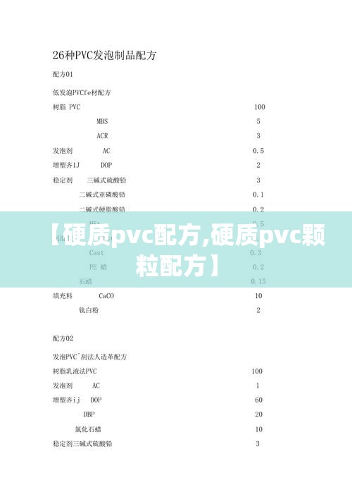 【硬质pvc配方,硬质pvc颗粒配方】